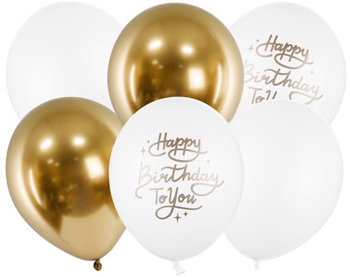 6pk 30cm HAPPY BIRTHDAY BOUQUET BALLOON PACK