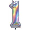 30in IRIDESCENT SILVER NUMBER 1 JUMBO FOIL BALLOON