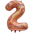 30in IRIDESCENT ROSE GOLD NUMBER 2 JUMBO FOIL BALLOON