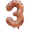 30in IRIDESCENT ROSE GOLD NUMBER 3 JUMBO FOIL BALLOON