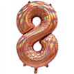 30in IRIDESCENT ROSE GOLD NUMBER 8 JUMBO FOIL BALLOON