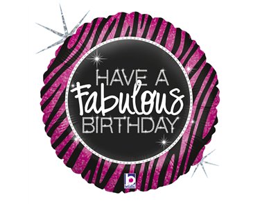 9in FABULOUS ZEBRA BIRTHDAY AIR FILL FOIL BALLOON 10S