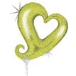 14in LIME GREEN HEARTS MINI SHAPE FOIL BALLOON 10S