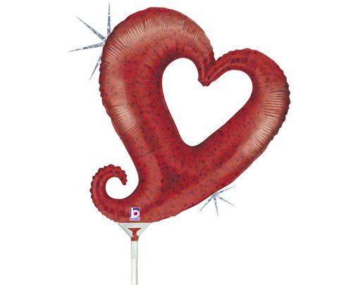 14in RED HEARTS MINI SHAPE FOIL BALLOON 10S