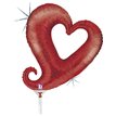 14in RED HEARTS MINI SHAPE FOIL BALLOON 10S