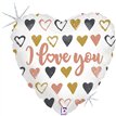 9in ROSE GOLD HEART LOVE YOU AIR FILL FOIL BALLOON 10S