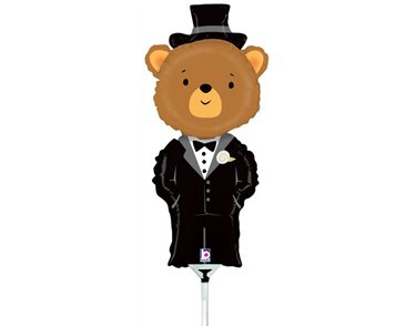 14in GROOM BEAR MINI SHAPE FOIL BALLOON 10S