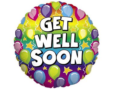 9in RAINBOW GET WELL AIR FILL FOIL BALLOON 10S