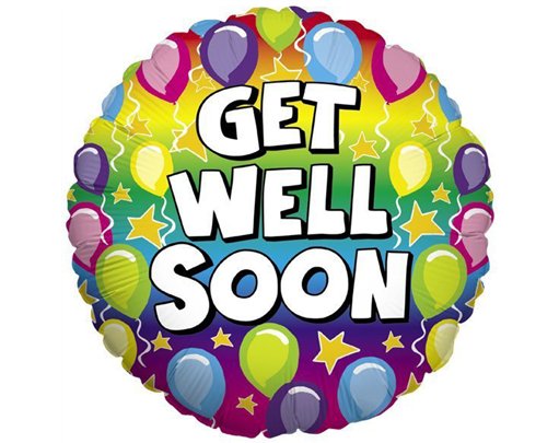 9in RAINBOW GET WELL AIR FILL FOIL BALLOON 10S