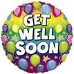 9in RAINBOW GET WELL AIR FILL FOIL BALLOON 10S
