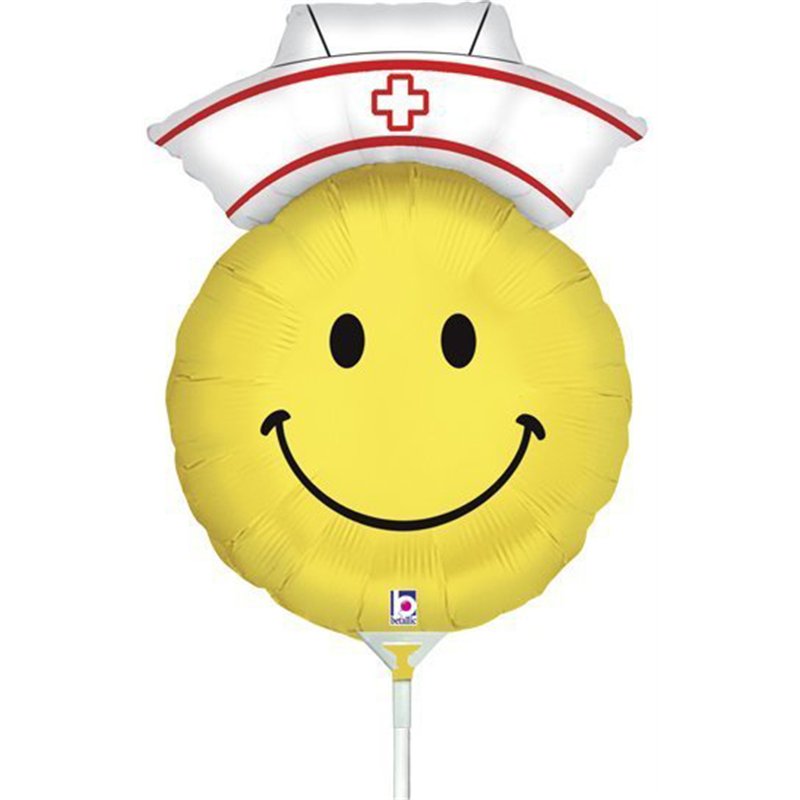 14in SMILEY NURSE MINI SHAPE FOIL BALLOON 10S