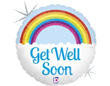 9in GET WELL RAINBOW AIR FILL FOIL BALLOON 10S