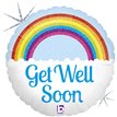 9in GET WELL RAINBOW AIR FILL FOIL BALLOON 10S