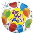 9in BALLOONS & STARS GET WELL FOIL BALLOON 10S