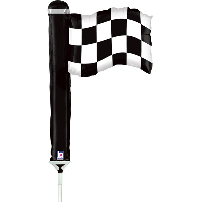 14in CHECKERED FLAG MINI SHAPE FOIL BALLOON 10S