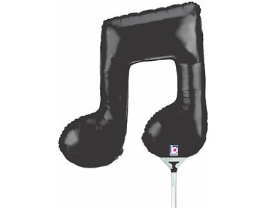 14in BLACK MUSIC NOTE MINI SHAPE FILL FOIL BALLOON 10S