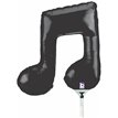 14in BLACK MUSIC NOTE MINI SHAPE FILL FOIL BALLOON 10S