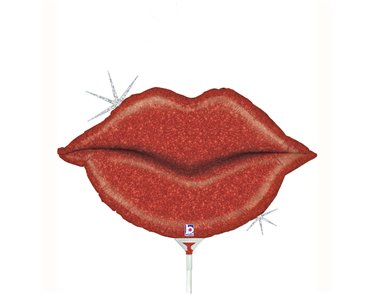 14in GLITTER LIPS MINI SHAPE FOIL BALLOON 10S