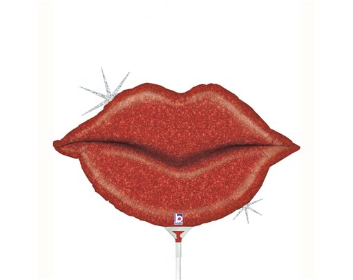 14in GLITTER LIPS MINI SHAPE FOIL BALLOON 10S