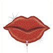14in GLITTER LIPS MINI SHAPE FOIL BALLOON 10S