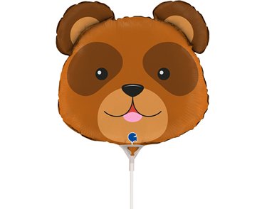 14in BEAR HEAD MINI SHAPE FOIL BALLOON 10S