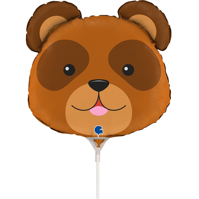 14in BEAR HEAD MINI SHAPE FOIL BALLOON 10S