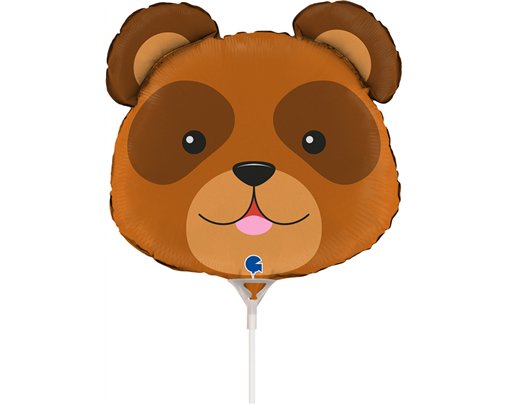 14in BEAR HEAD MINI SHAPE FOIL BALLOON 10S