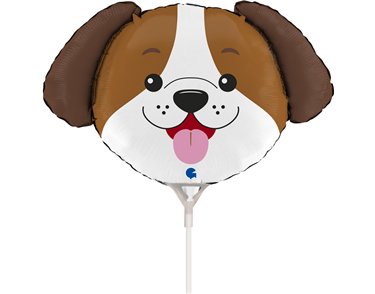 14in DOG HEAD MINI SHAPE FOIL BALLOON 10S