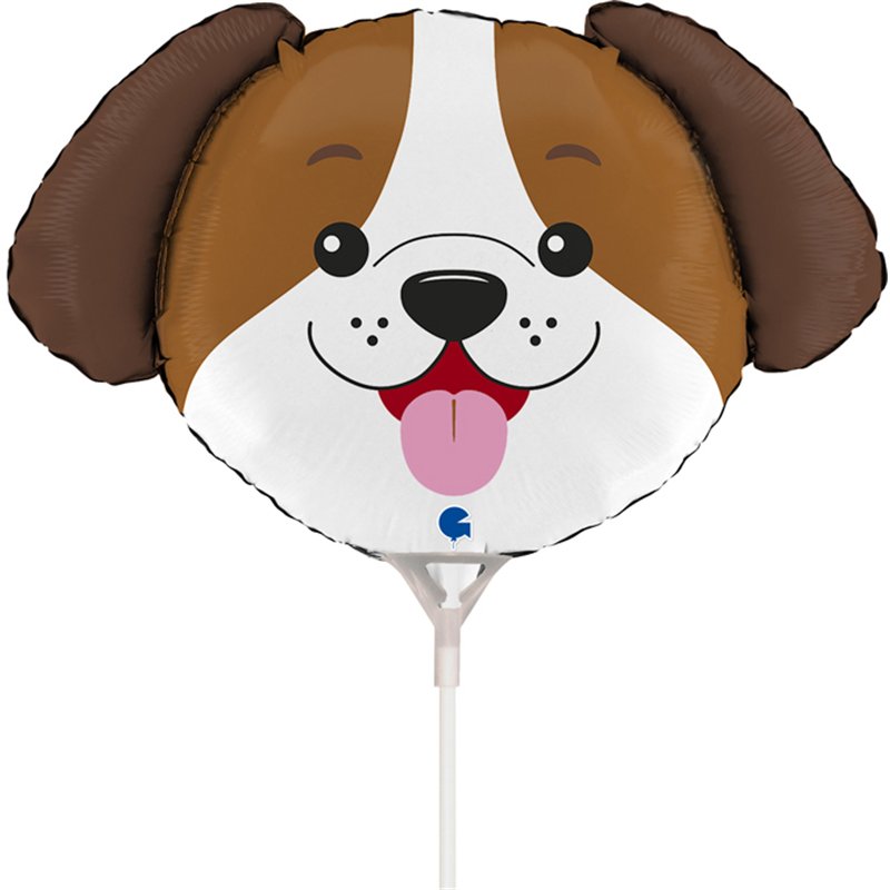 14in DOG HEAD MINI SHAPE FOIL BALLOON 10S