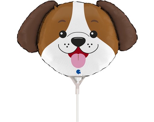 14in DOG HEAD MINI SHAPE FOIL BALLOON 10S