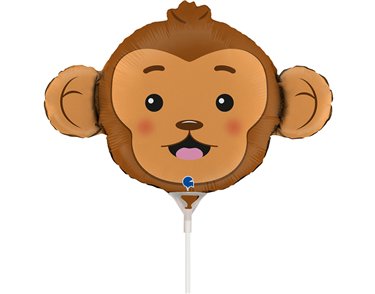 14in MONKEY HEAD MINI SHAPE FOIL BALLOON 10S