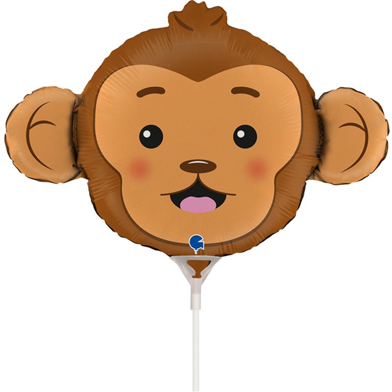 14in MONKEY HEAD MINI SHAPE FOIL BALLOON 10S