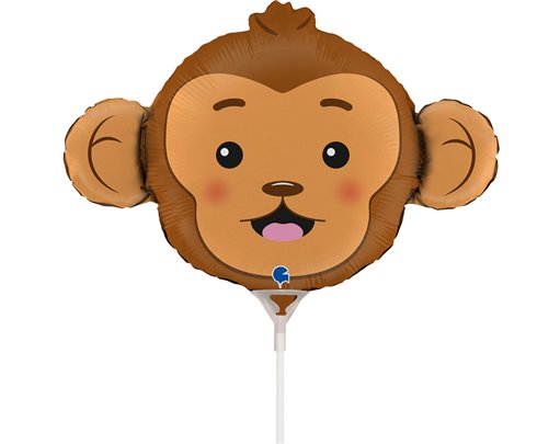 14in MONKEY HEAD MINI SHAPE FOIL BALLOON 10S