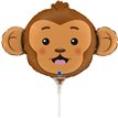 14in MONKEY HEAD MINI SHAPE FOIL BALLOON 10S