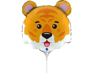 14in TIGER HEAD MINI SHAPE FOIL BALLOON 10S
