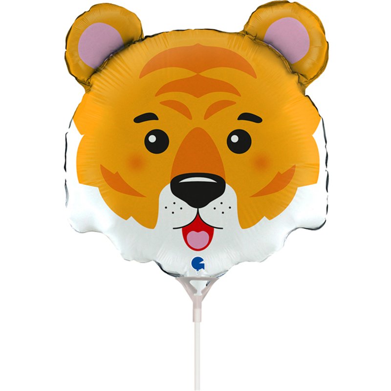 14in TIGER HEAD MINI SHAPE FOIL BALLOON 10S