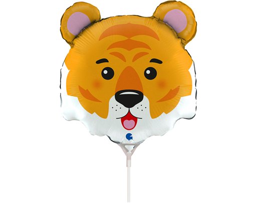 14in TIGER HEAD MINI SHAPE FOIL BALLOON 10S