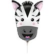 14in ZEBRA HEAD MINI SHAPE FOIL BALLOON 10S
