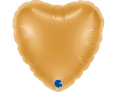 4in GOLD HEART AIR FILL FOIL BALLOON 10S