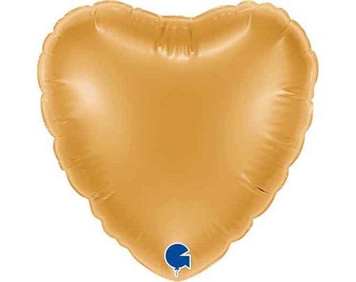 4in GOLD HEART AIR FILL FOIL BALLOON 10S