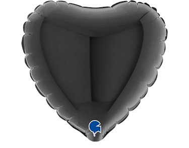4in BLACK HEART AIR FILL FOIL BALLOON 10S