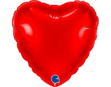 4in RED HEART AIR FILL FOIL BALLOON 10S
