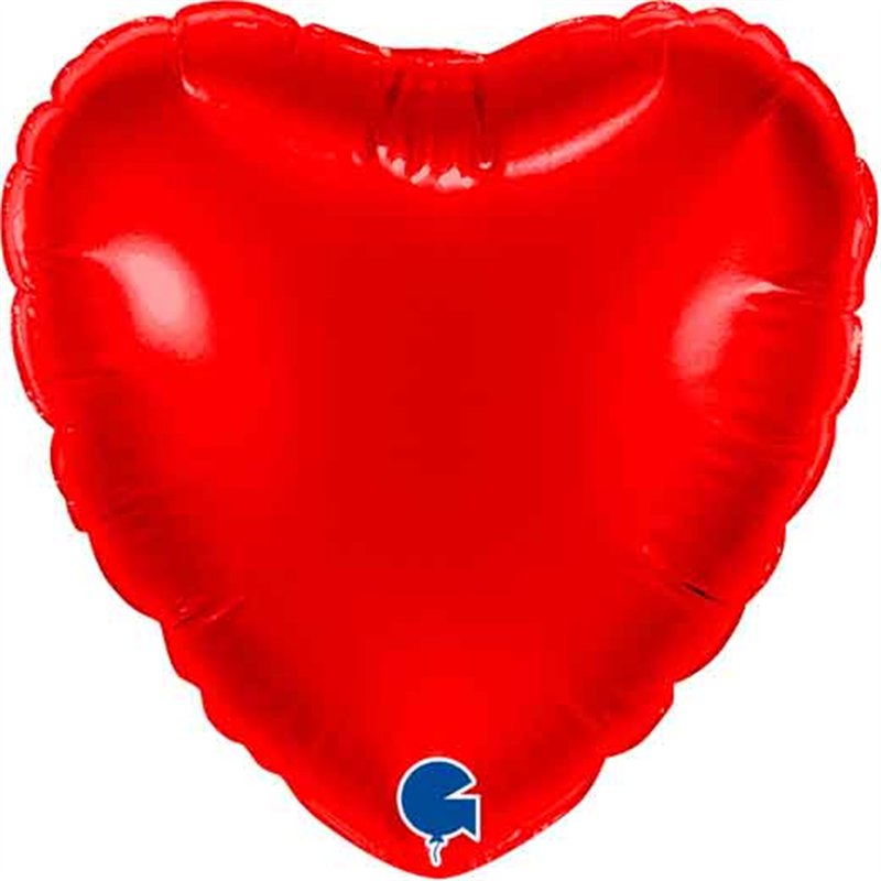 4in RED HEART AIR FILL FOIL BALLOON 10S