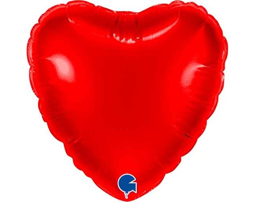 4in RED HEART AIR FILL FOIL BALLOON 10S