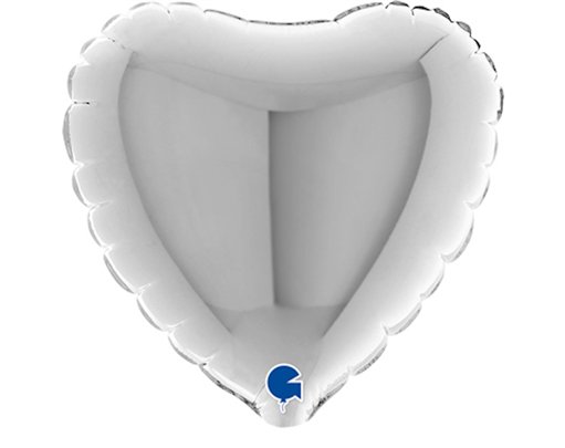 4in SILVER HEART AIR FILL FOIL BALLOON 10S