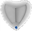 4in SILVER HEART AIR FILL FOIL BALLOON 10S