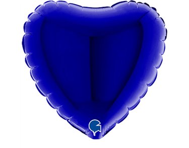 4in BLUE CAPRI HEART AIR FILL FOIL BALLOON 10S