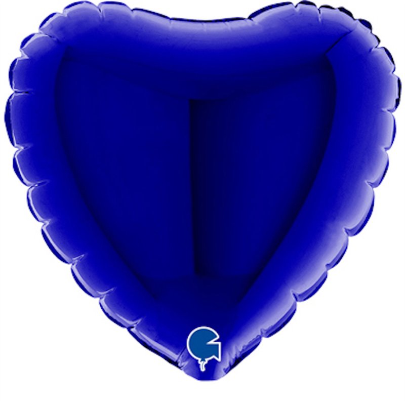 4in BLUE CAPRI HEART AIR FILL FOIL BALLOON 10S
