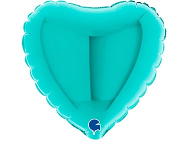 4in TIFFANY HEART AIR FILL FOIL BALLOON 10S