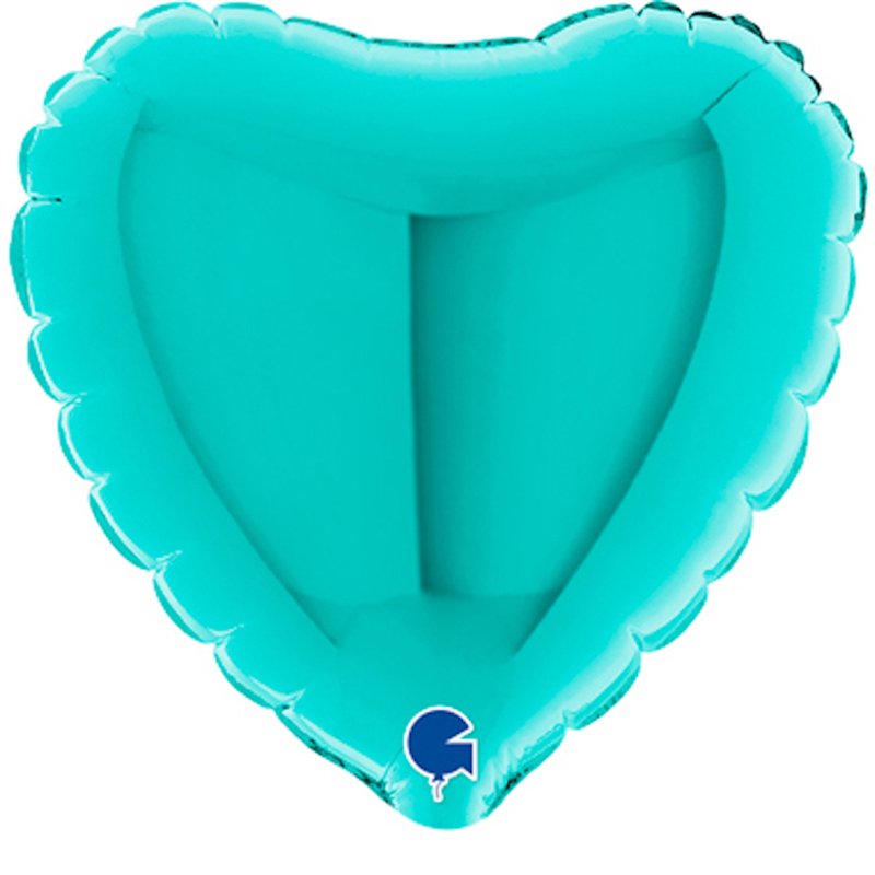 4in TIFFANY HEART AIR FILL FOIL BALLOON 10S